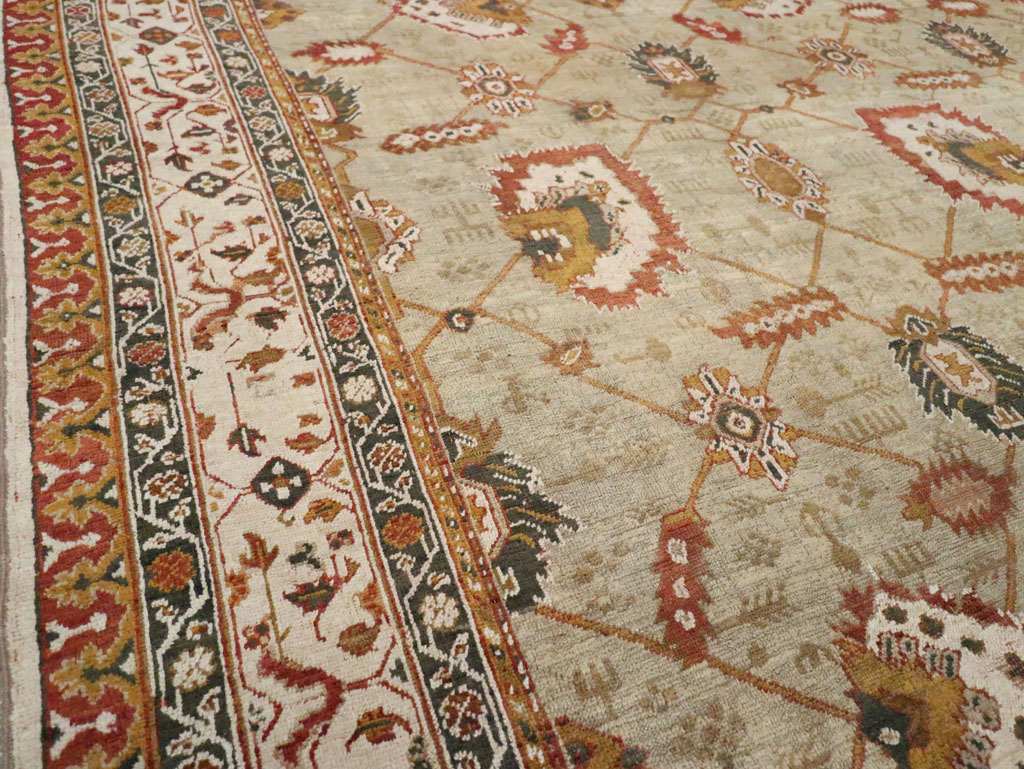 Vintage Turkish Oushak Carpet, No.29748 - Staging