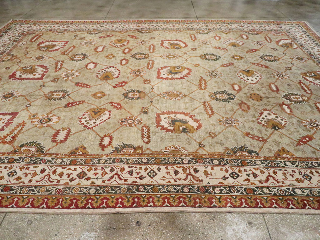 Vintage Turkish Oushak Carpet, No.29748 - Staging