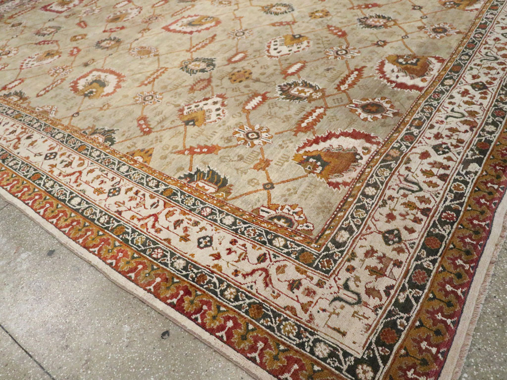 Vintage Turkish Oushak Carpet, No.29748 - Staging