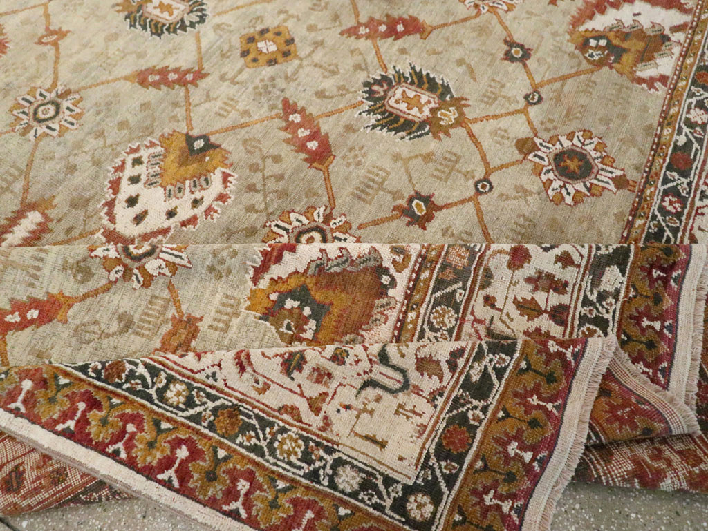 Vintage Turkish Oushak Carpet, No.29748 - Staging