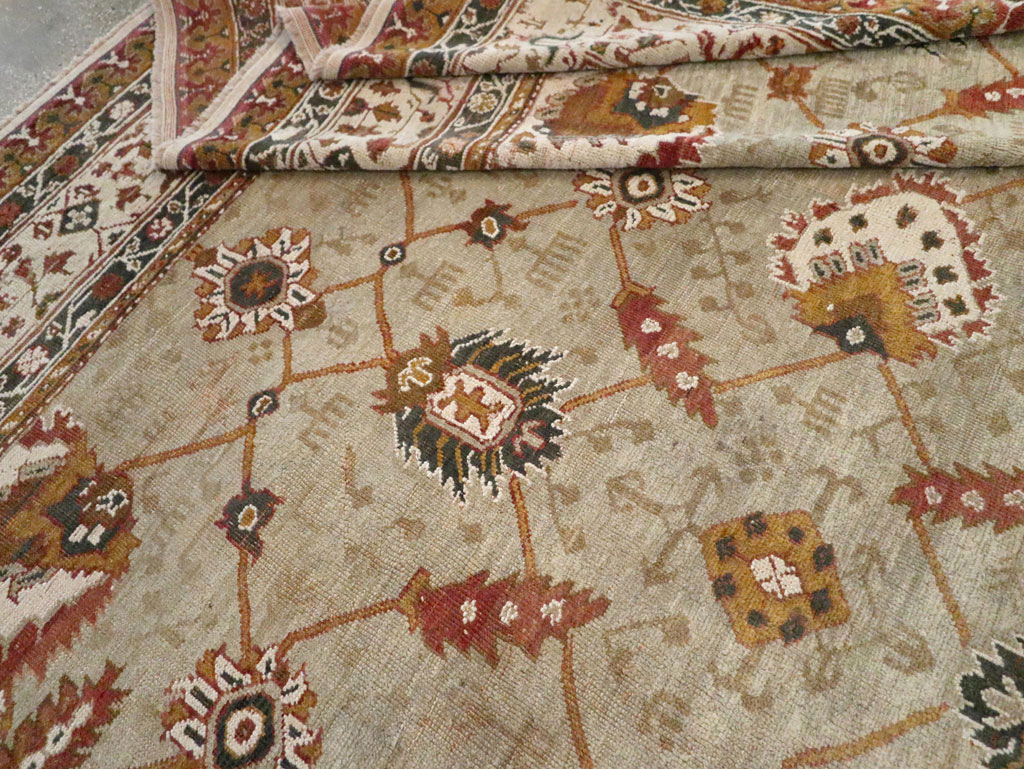 Vintage Turkish Oushak Carpet, No.29748 - Staging