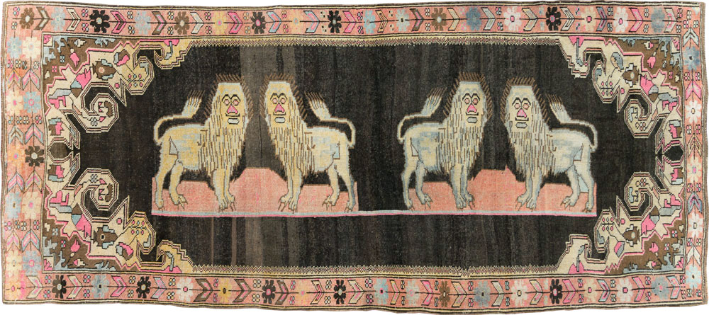 Vintage Pictorial Karabagh Rug, No.29756 - Staging