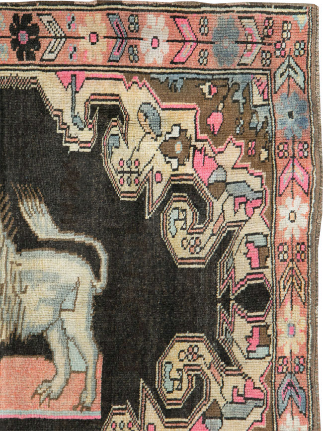 Vintage Pictorial Karabagh Rug, No.29756 - Staging