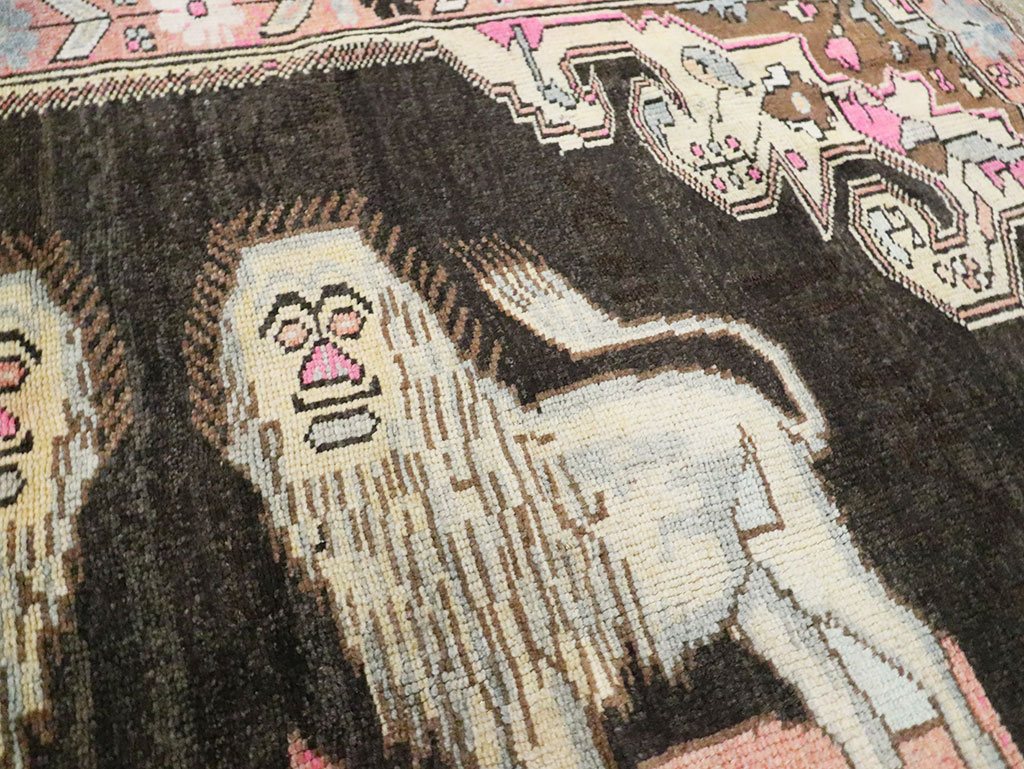 Vintage Pictorial Karabagh Rug, No.29756 - Staging