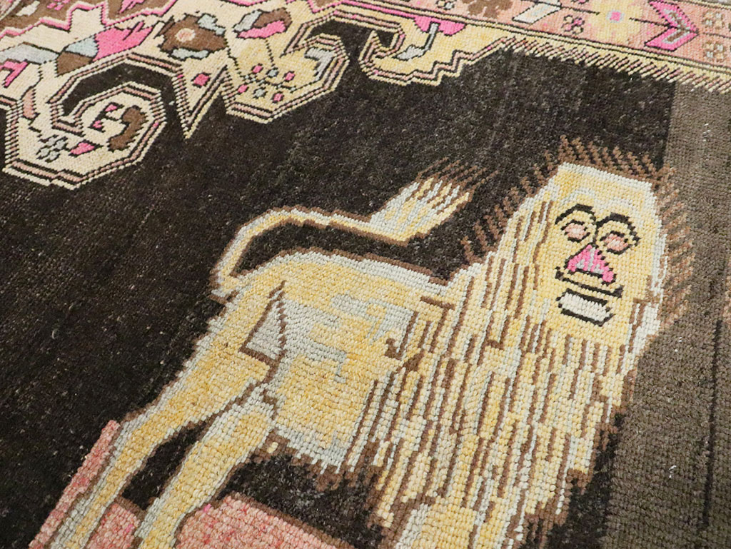 Vintage Pictorial Karabagh Rug, No.29756 - Staging