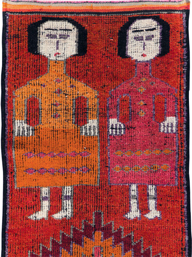 Vintage Turkish Anatolian Pictorial Runner, No.29757 - Staging