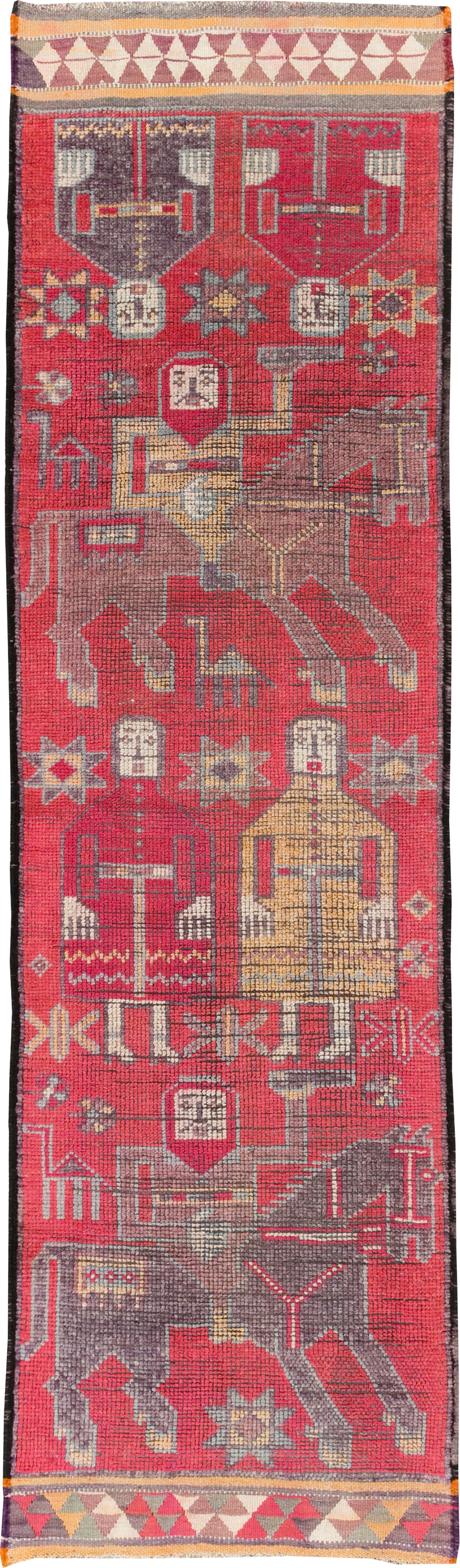 Vintage Turkish Anatolian Pictorial Runner, No.29758 - Staging