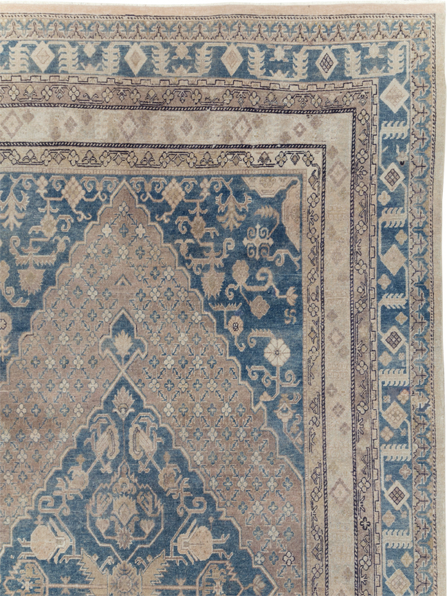 Antique East Turkestan Khotan Square Room Size Carpet, No.29762 - Staging