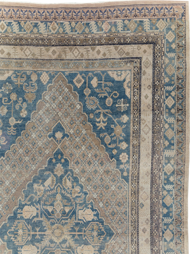 Antique East Turkestan Khotan Square Room Size Carpet, No.29762 - Staging