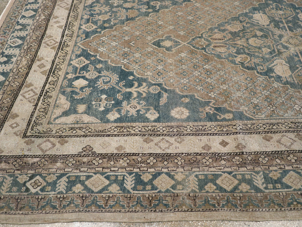 Antique East Turkestan Khotan Square Room Size Carpet, No.29762 - Staging