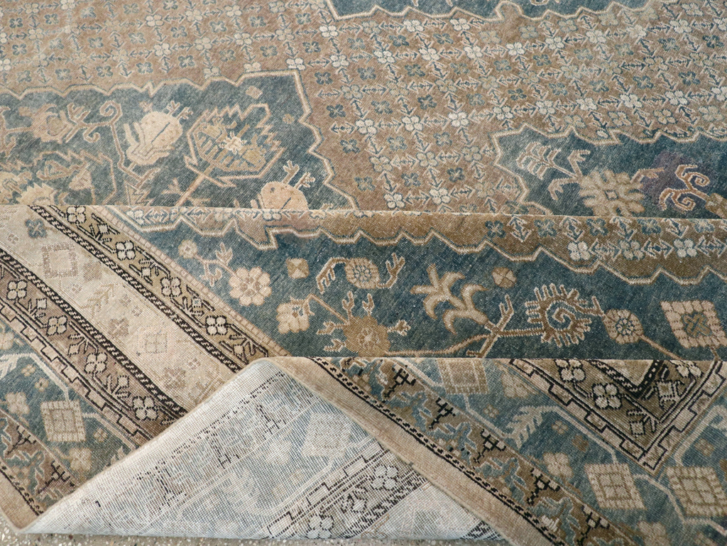 Antique East Turkestan Khotan Square Room Size Carpet, No.29762 - Staging