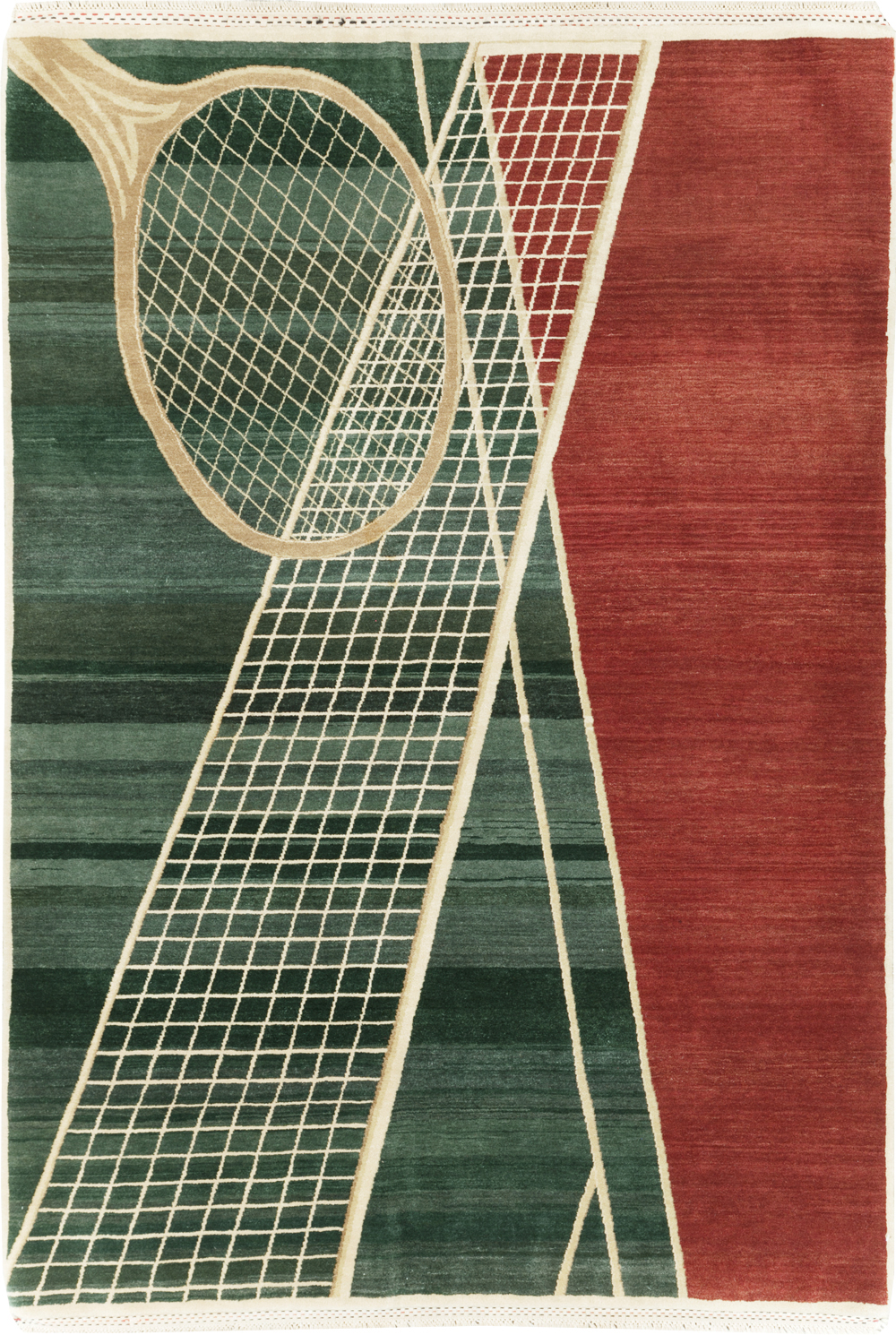 Modern Persian Tabriz Pictorial Rug (Pair: 1 of 2), No.29763 - Staging