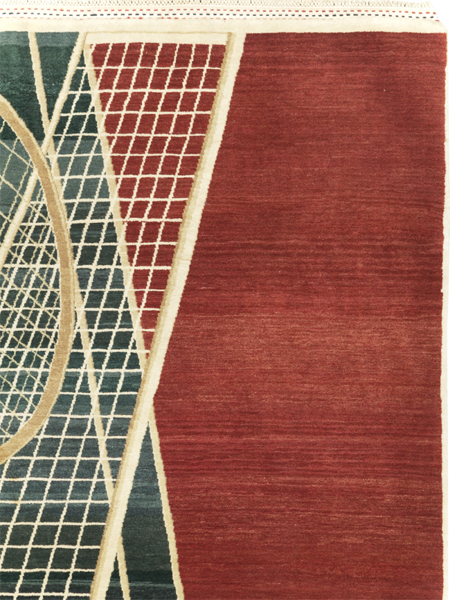 Modern Persian Tabriz Pictorial Rug (Pair: 1 of 2), No.29763 - Staging