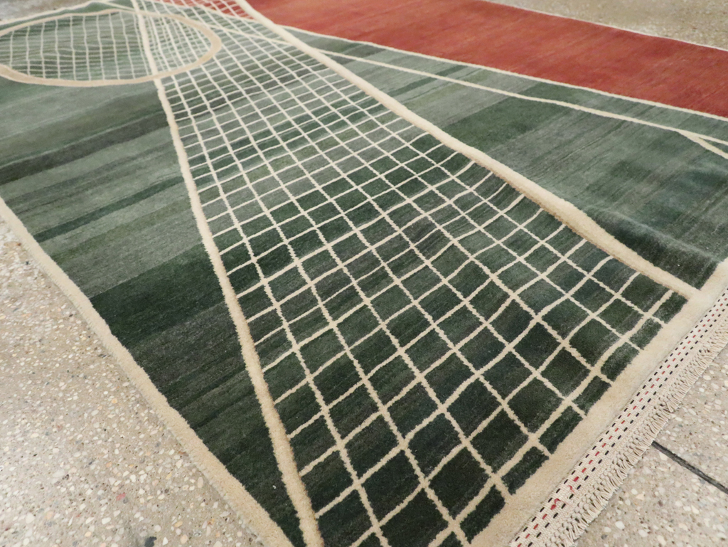 Modern Persian Tabriz Pictorial Rug (Pair: 1 of 2), No.29763 - Staging