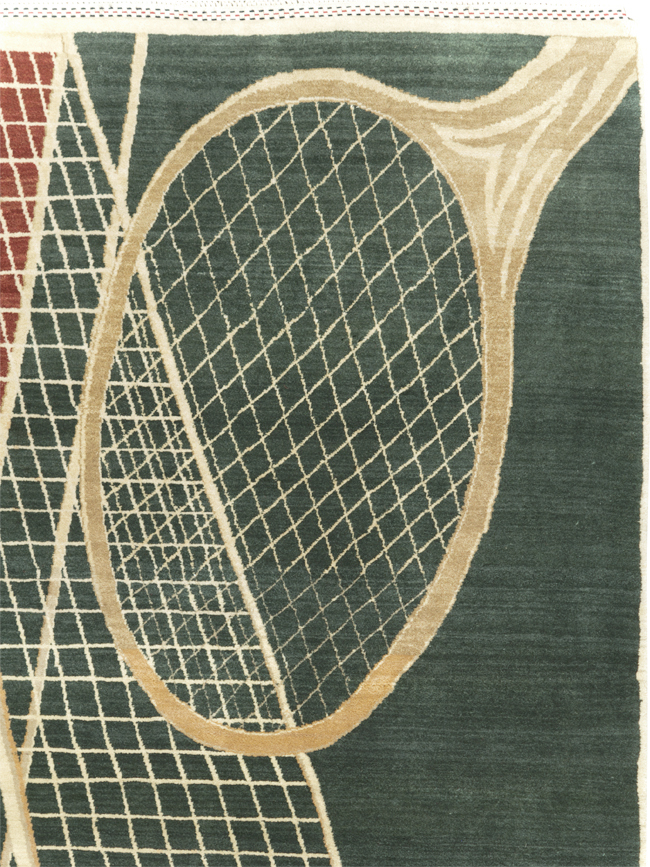 Modern Persian Tabriz Pictorial Rug (Pair: 2 of 2), No.29764 - Staging