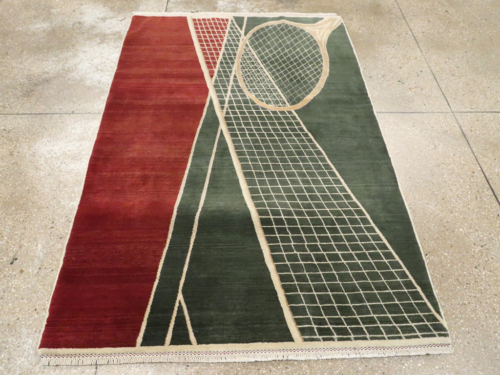 Modern Persian Tabriz Pictorial Rug (Pair: 2 of 2), No.29764 - Staging