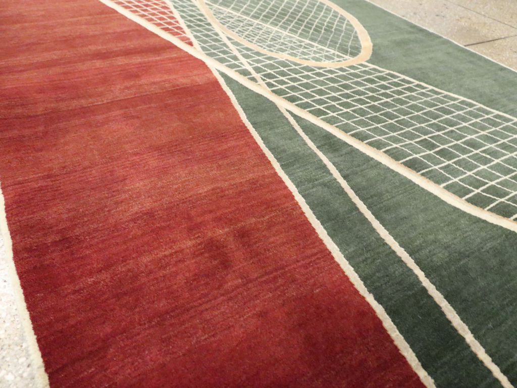 Modern Persian Tabriz Pictorial Rug (Pair: 2 of 2), No.29764 - Staging