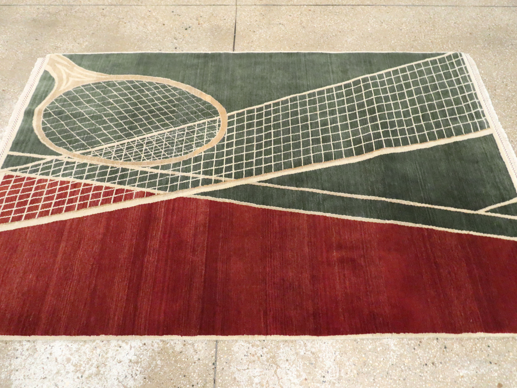 Modern Persian Tabriz Pictorial Rug (Pair: 2 of 2), No.29764 - Staging