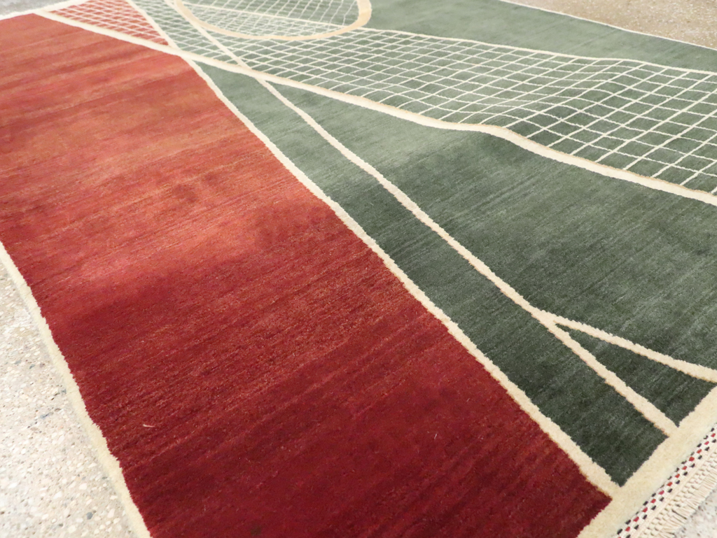 Modern Persian Tabriz Pictorial Rug (Pair: 2 of 2), No.29764 - Staging