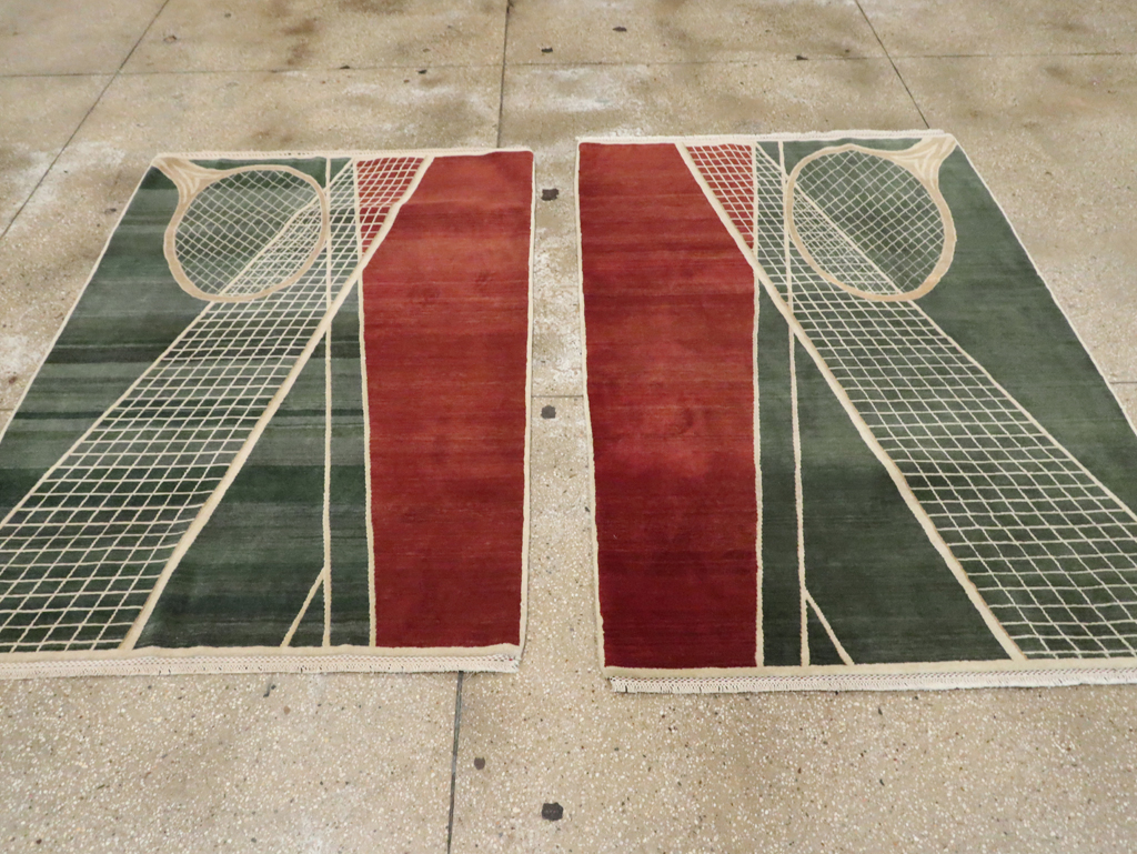 Modern Persian Tabriz Pictorial Rug (Pair: 2 of 2), No.29764 - Staging