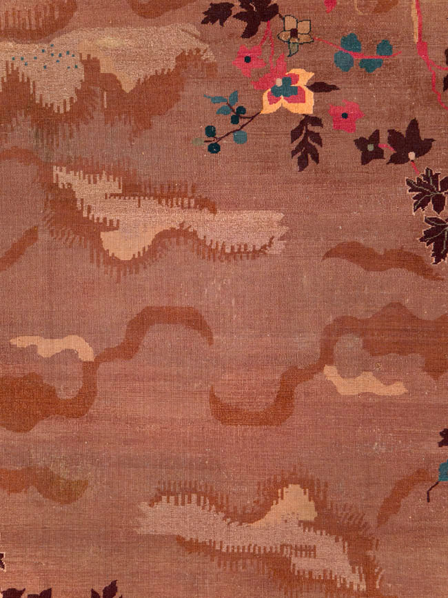 Chinese Art Deco Inspired Vintage Indian Carpet, No.29773 - Staging