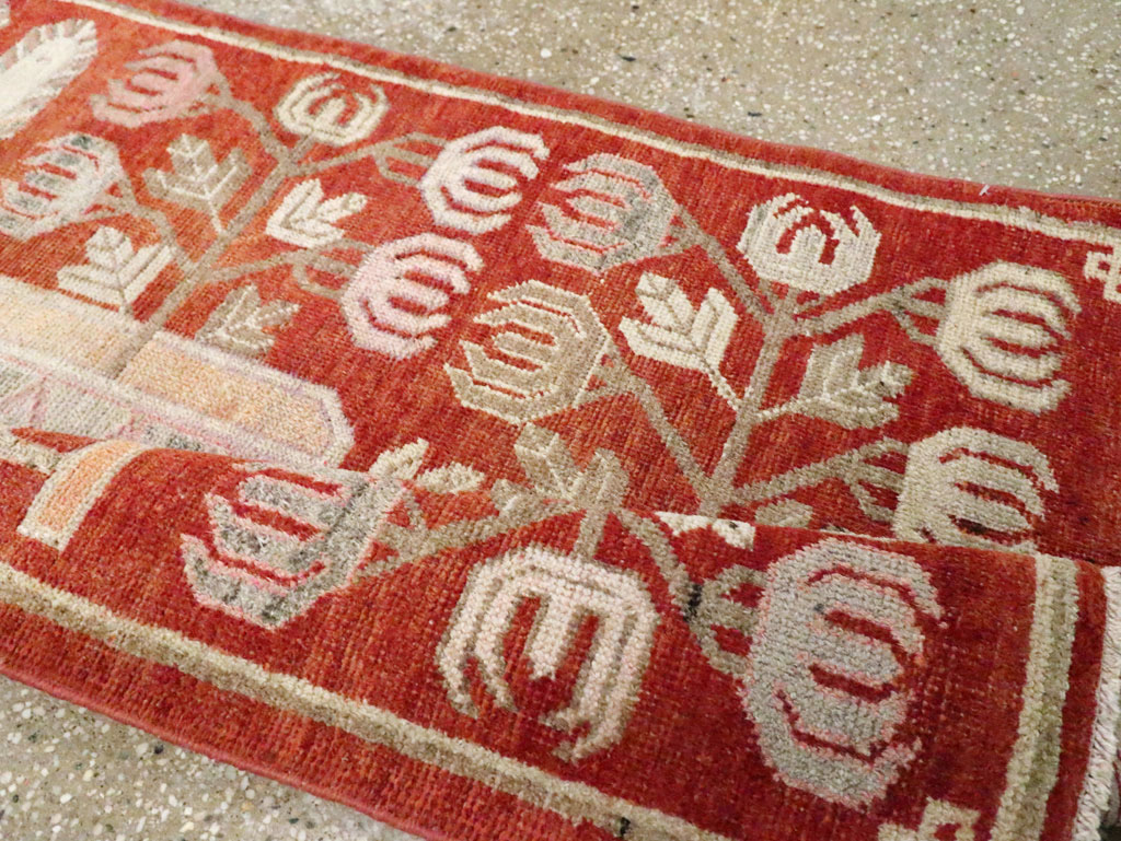 Vintage East Turkestan Pictorial Khotan Runner, No.29780 - Staging