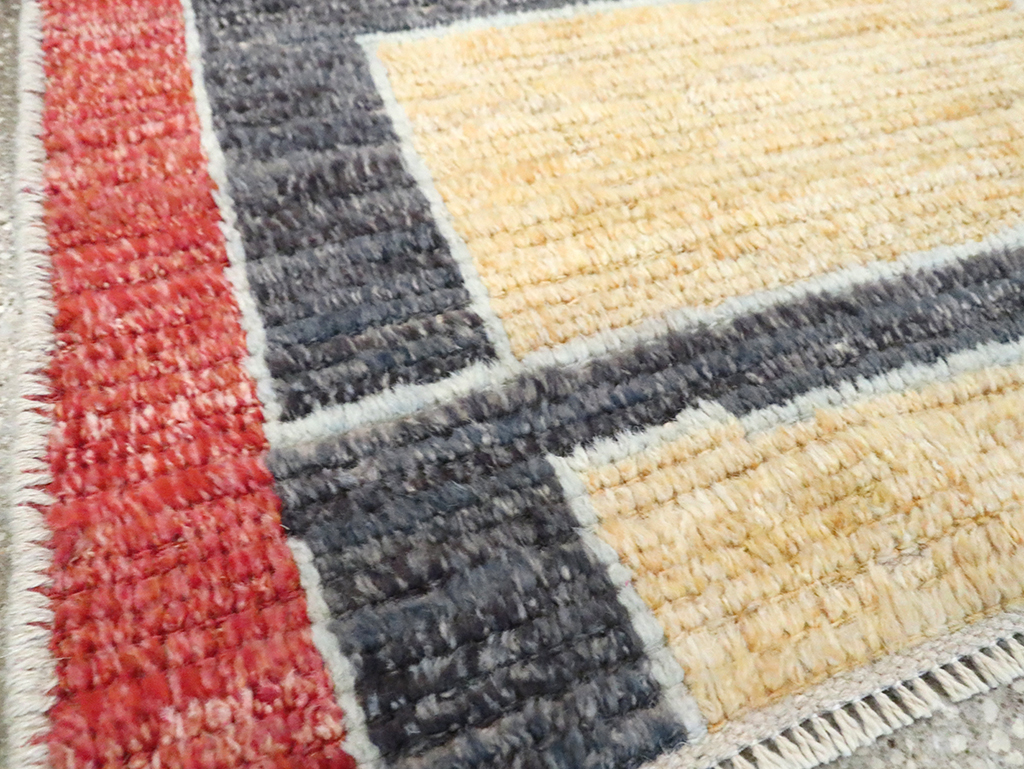 Contemporary Turkish Tulu Square Throw Rug (Pair: 1 of 2), No.29782 - Staging