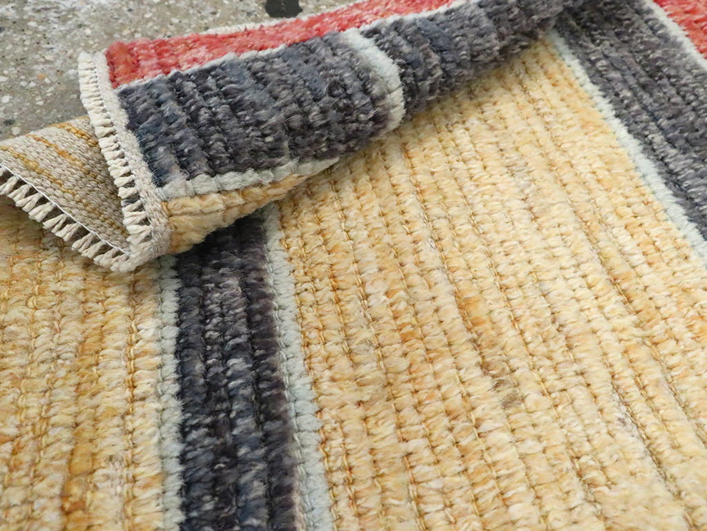 Contemporary Turkish Tulu Square Throw Rug (Pair: 1 of 2), No.29782 - Staging