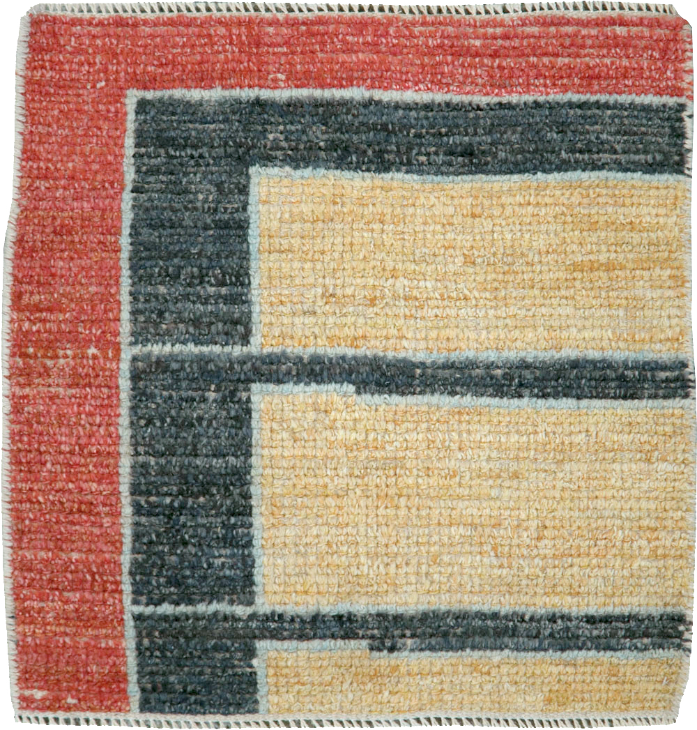 Contemporary Turkish Tulu Square Throw Rug (Pair: 2 of 2), No.29783 - Staging