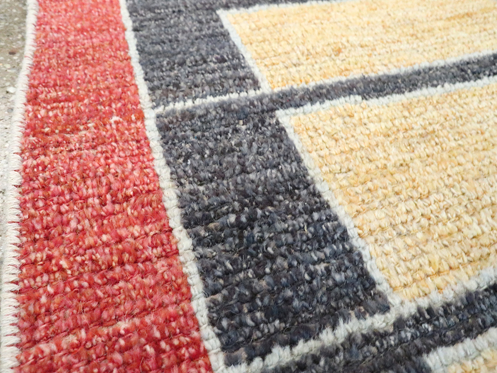 Contemporary Turkish Tulu Square Throw Rug (Pair: 2 of 2), No.29783 - Staging