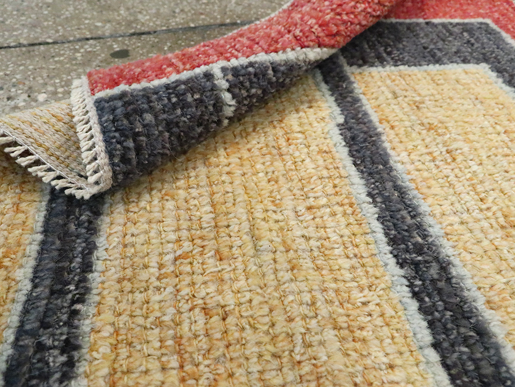 Contemporary Turkish Tulu Square Throw Rug (Pair: 2 of 2), No.29783 - Staging