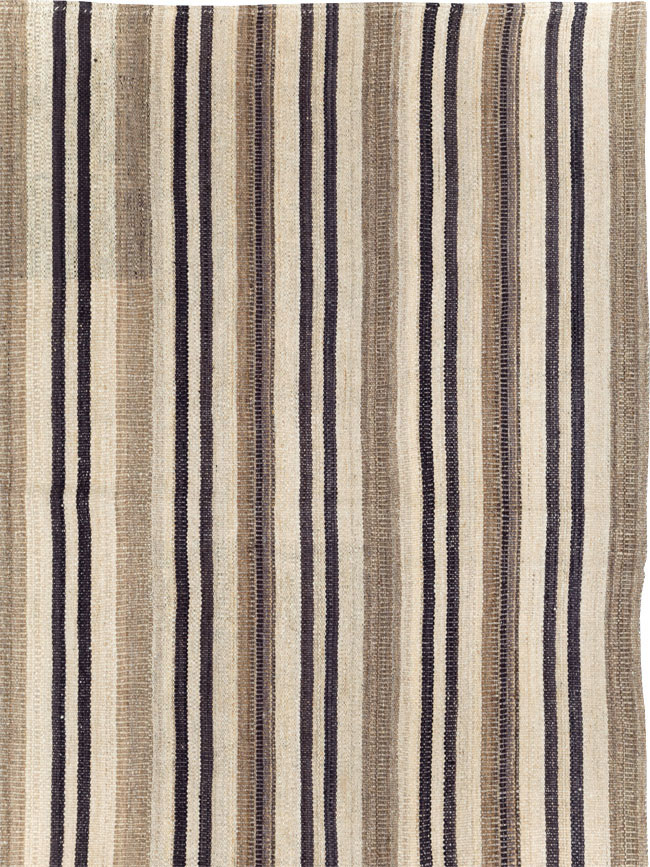 Modern Turkish Flatweave Kilim Room Size Carpet, No.29789 - Staging