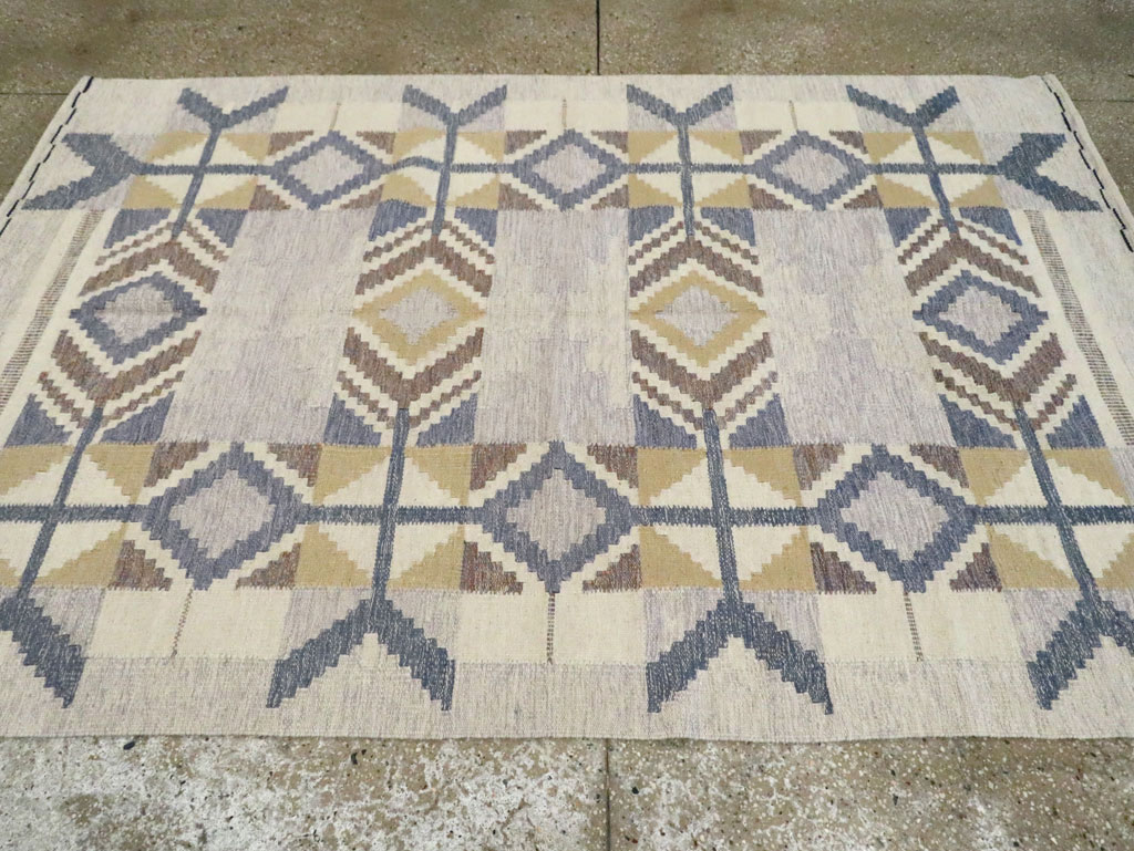 Contemporary Swedish Inspired Turkish Flat-Weave, No.29806 - Staging