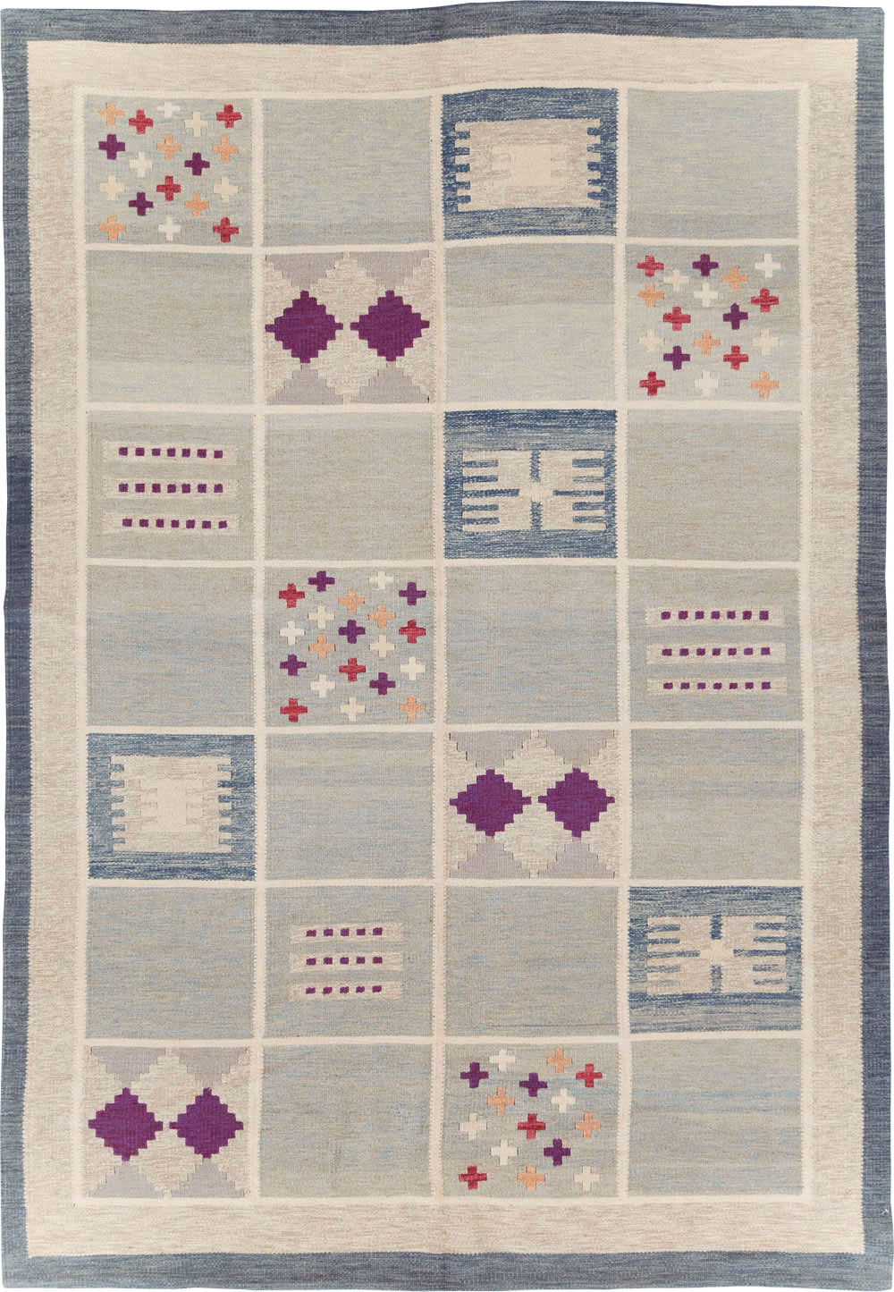 Contemporary Turkish Flat-Weave Swedish Inspired, No.29807 - Staging