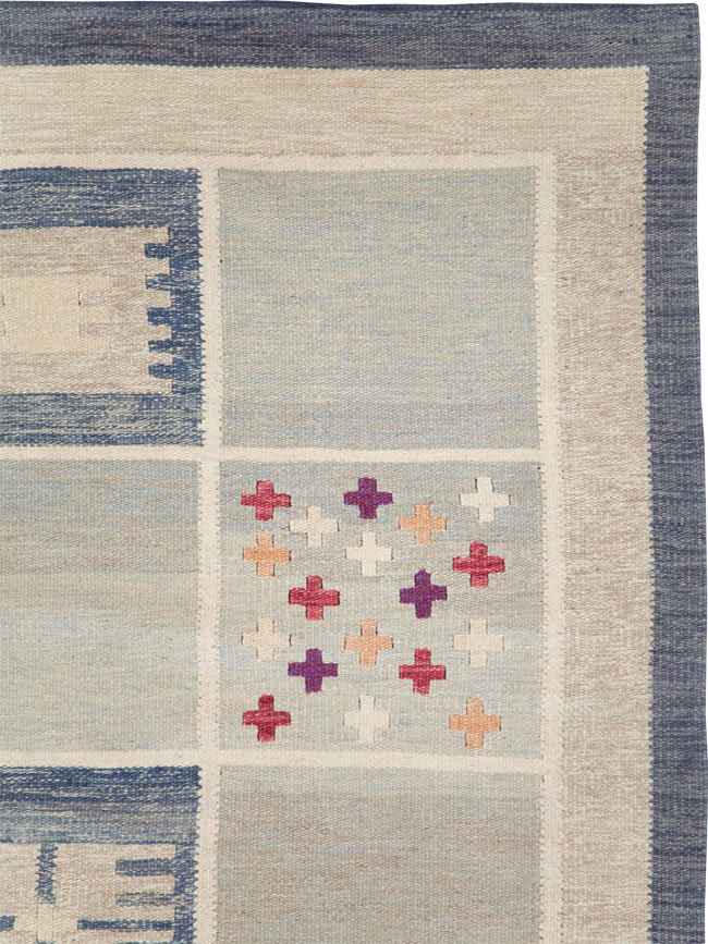 Contemporary Turkish Flat-Weave Swedish Inspired, No.29807 - Staging