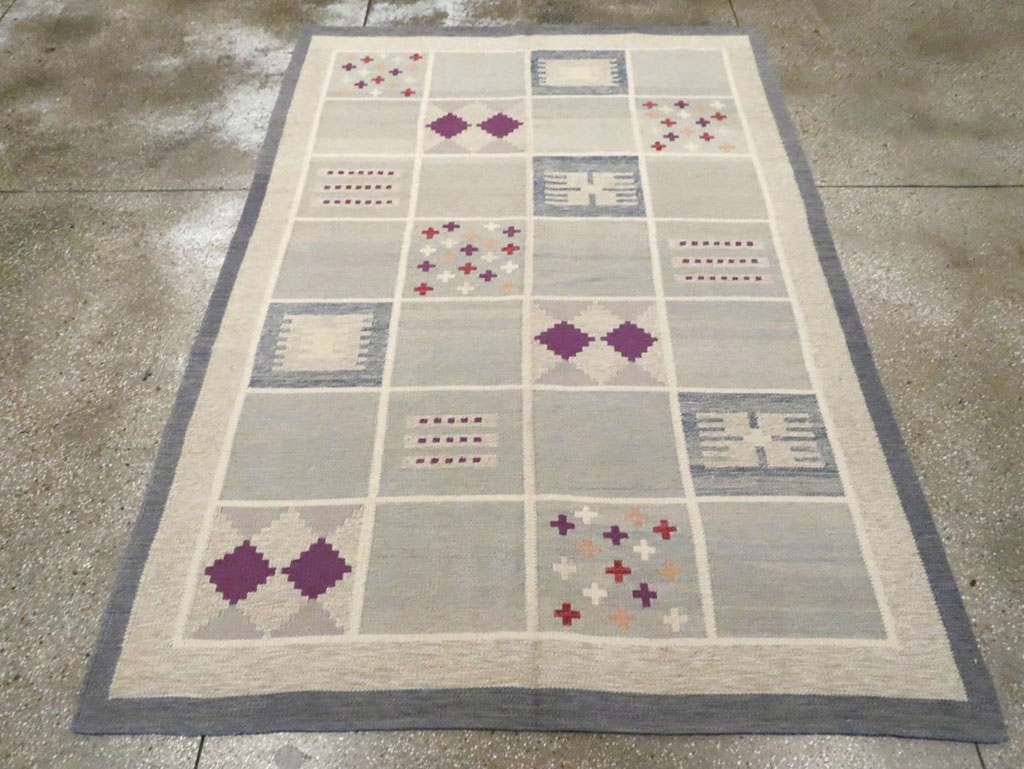 Contemporary Turkish Flat-Weave Swedish Inspired, No.29807 - Staging