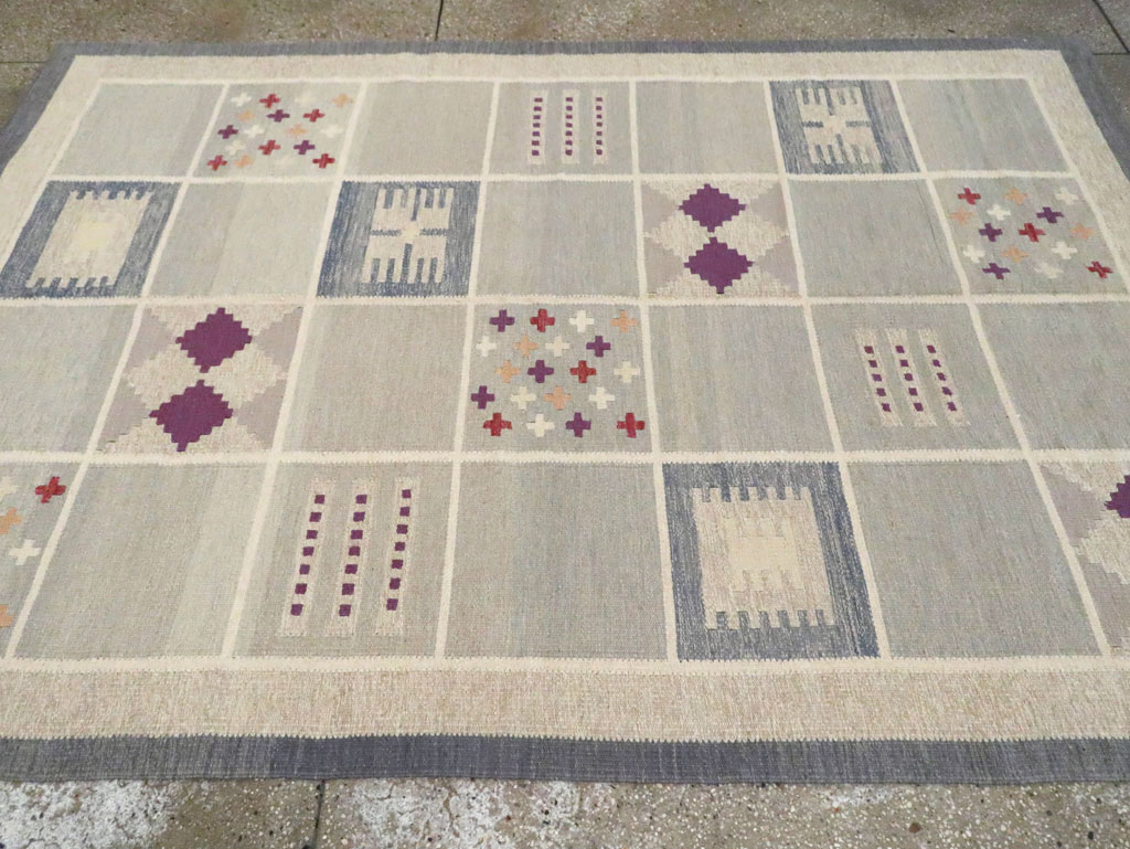 Contemporary Turkish Flat-Weave Swedish Inspired, No.29807 - Staging