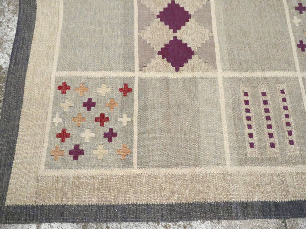 Contemporary Turkish Flat-Weave Swedish Inspired, No.29807 - Staging