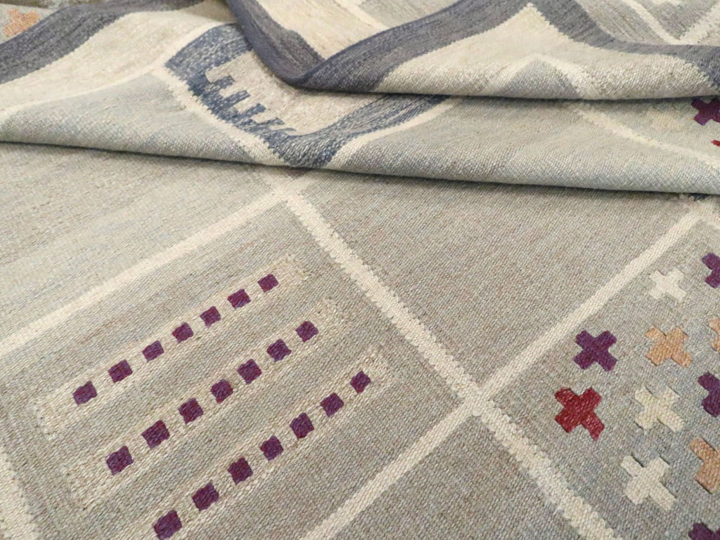 Contemporary Turkish Flat-Weave Swedish Inspired, No.29807 - Staging