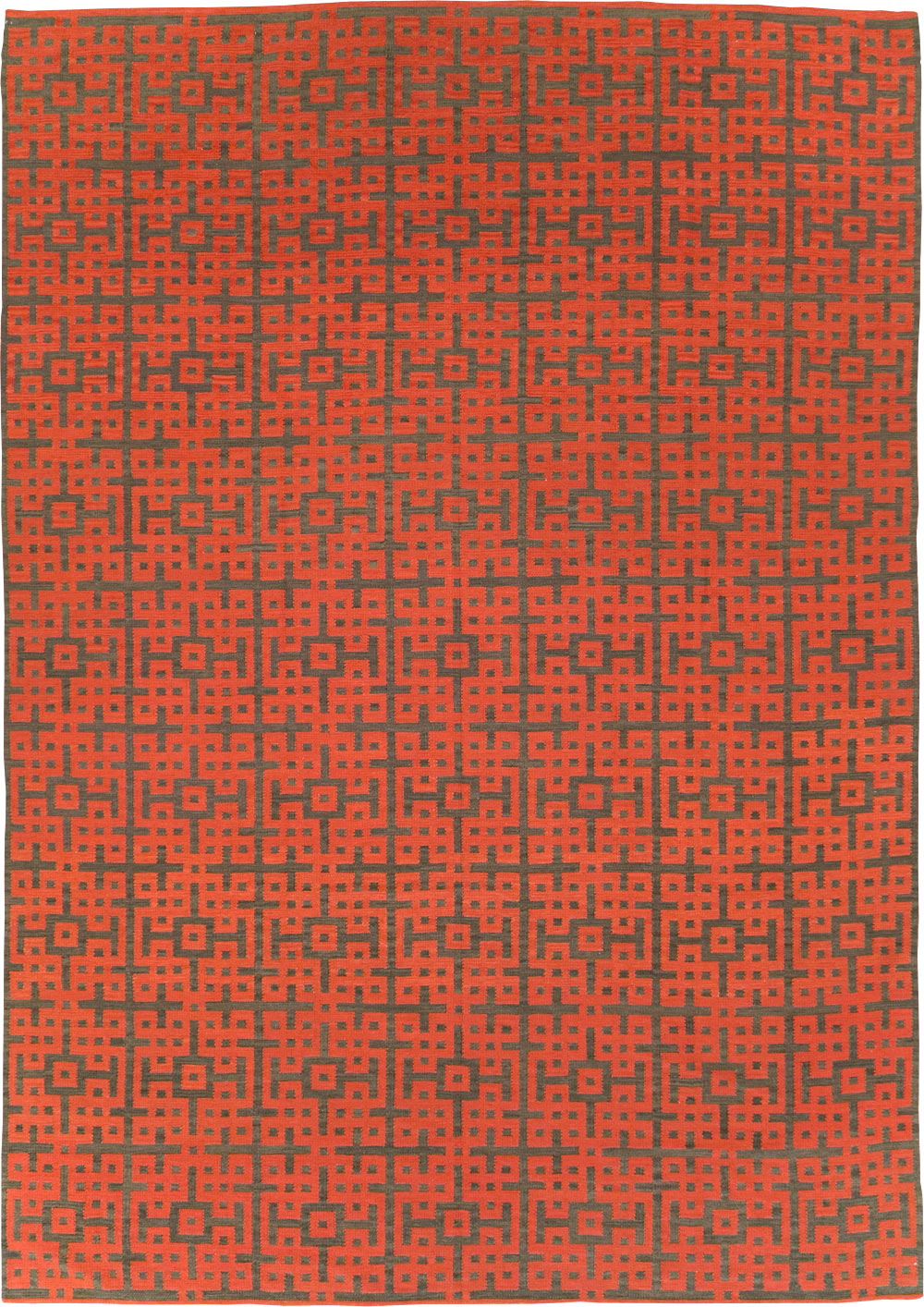 Contemporary Room Size Turkish Flatweave Kilim, No.29814 - Staging