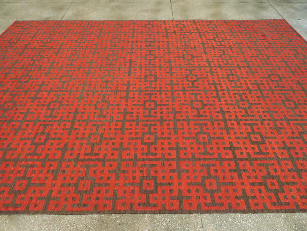 Contemporary Room Size Turkish Flatweave Kilim, No.29814 - Staging