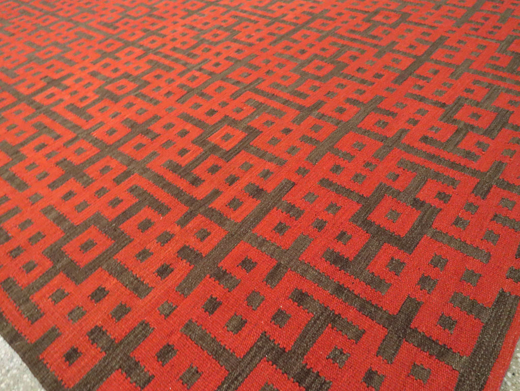 Contemporary Room Size Turkish Flatweave Kilim, No.29814 - Staging