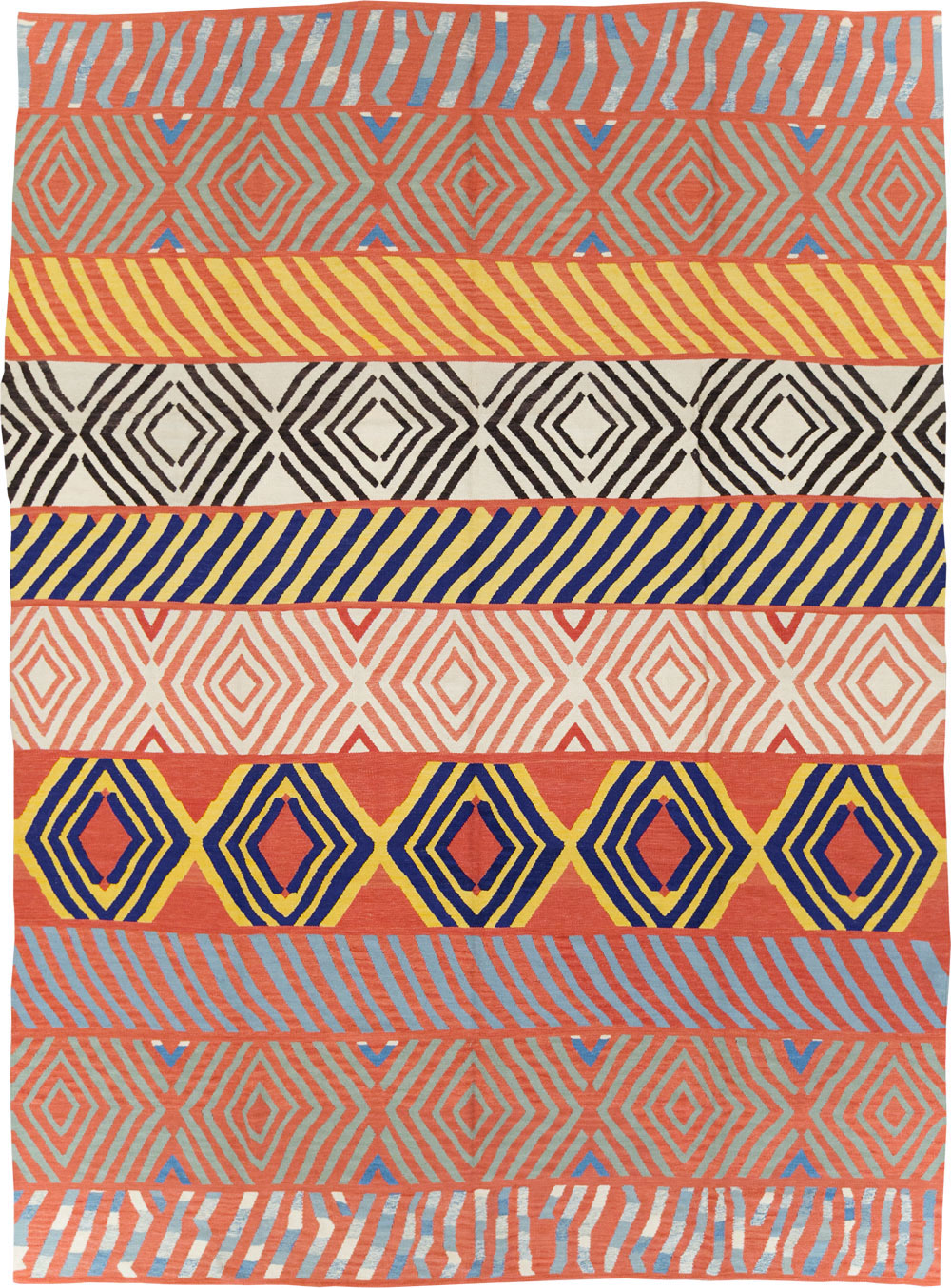 Contemporary Handmade Turkish Flatweave Kilim, No.29815 - Staging