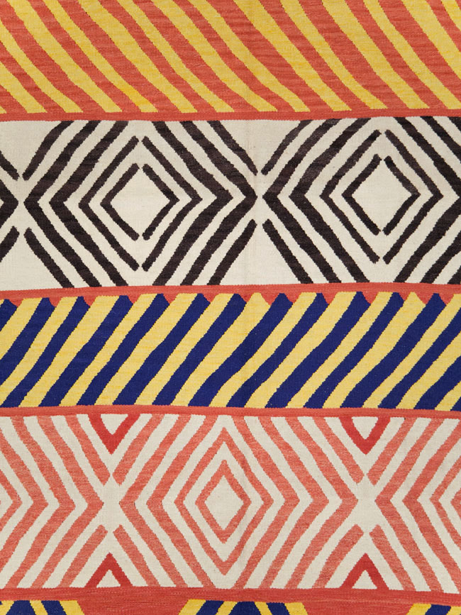 Contemporary Handmade Turkish Flatweave Kilim, No.29815 - Staging