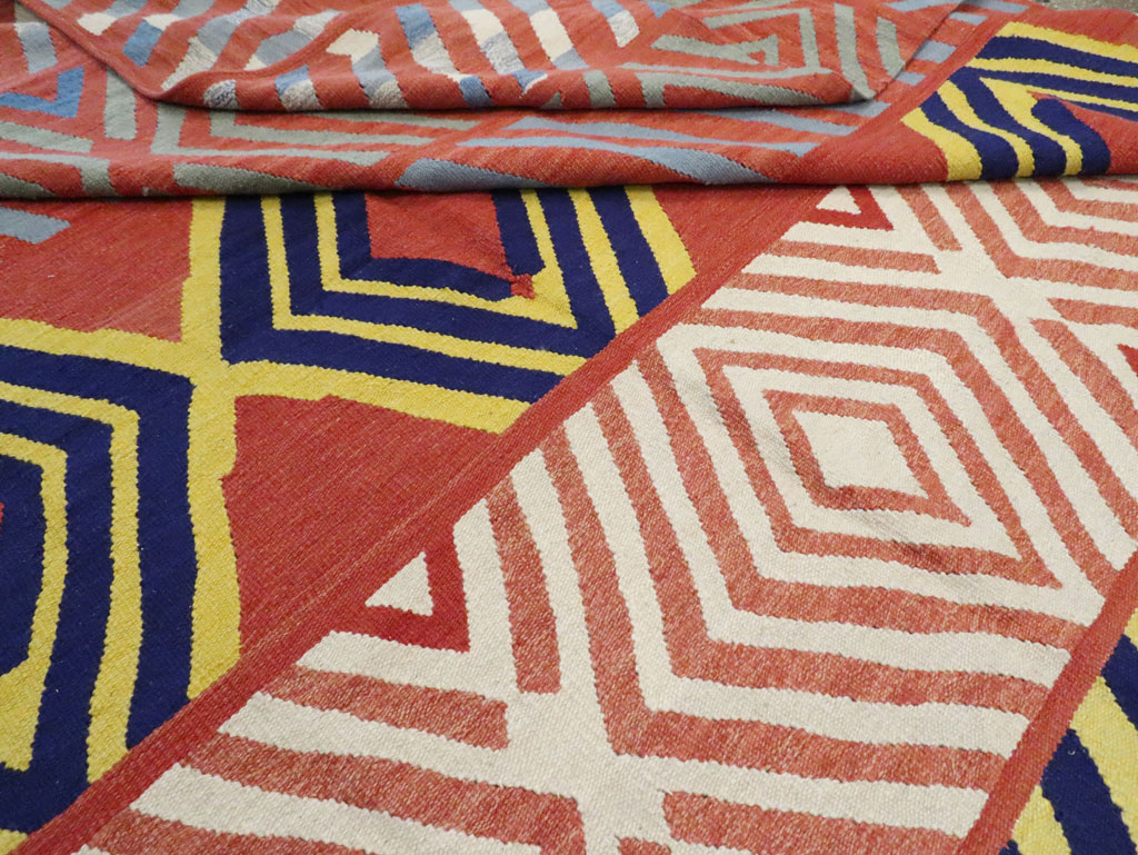 Contemporary Handmade Turkish Flatweave Kilim, No.29815 - Staging