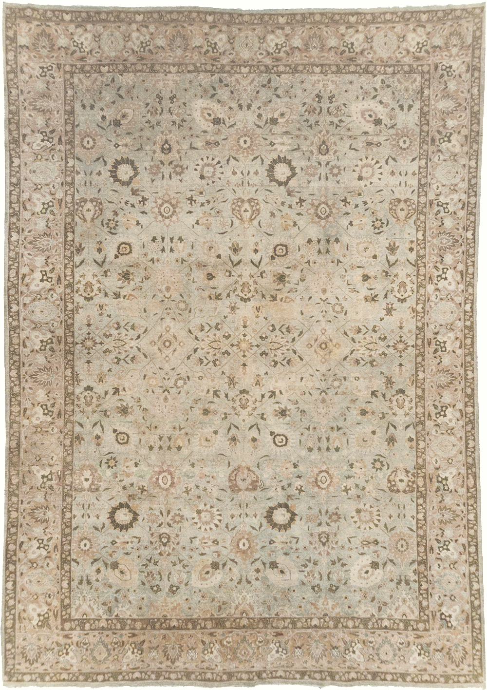 Antique Persian Tabriz Room Size Carpet, No.29819 - Staging