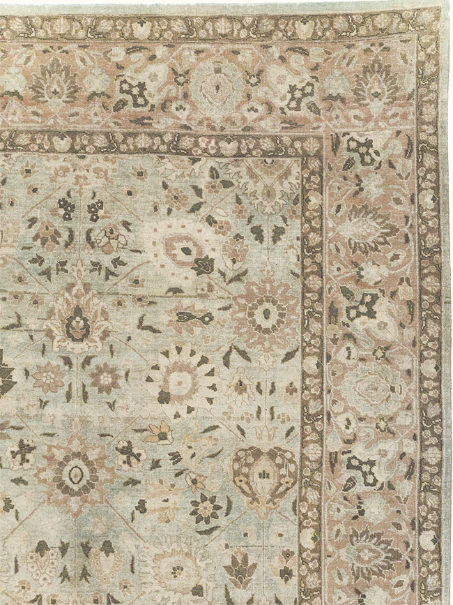 Antique Persian Tabriz Room Size Carpet, No.29819 - Staging