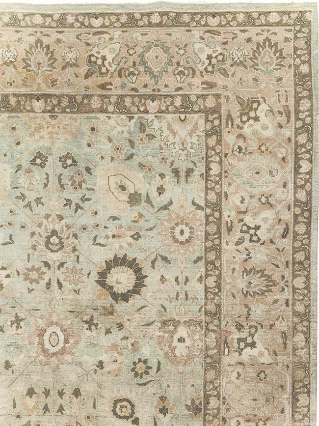 Antique Persian Tabriz Room Size Carpet, No.29819 - Staging