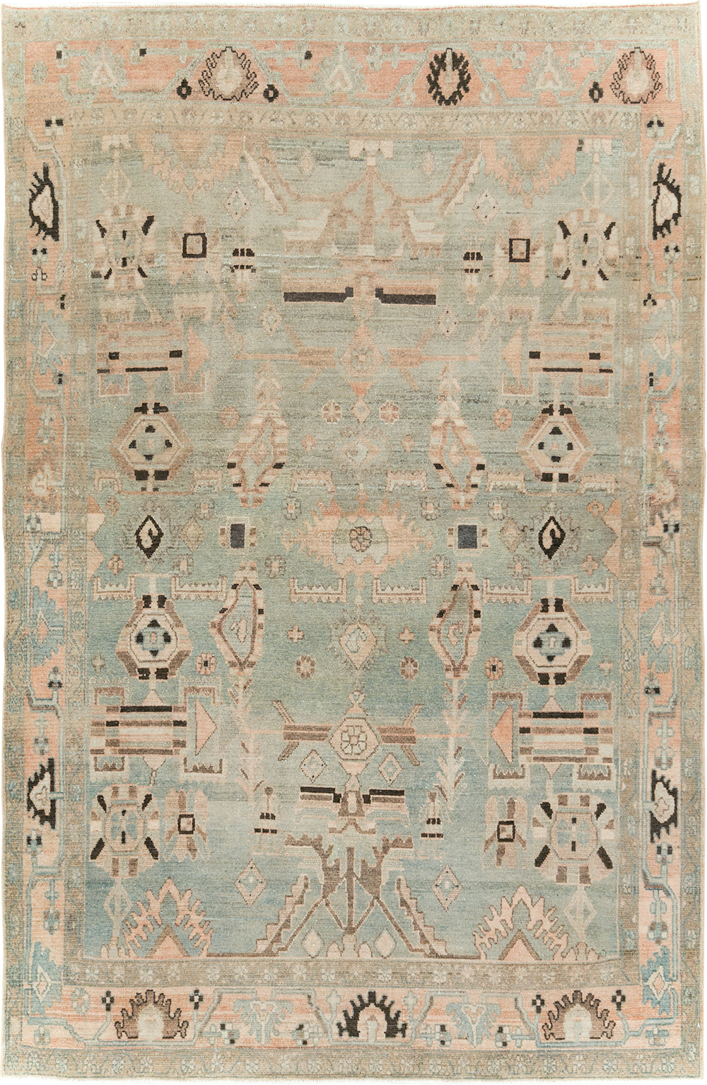 Vintage Persian Malayer Accent Rug, No.29826 - Staging