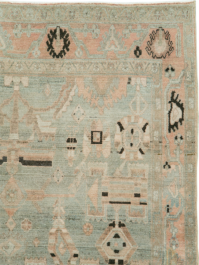 Vintage Persian Malayer Accent Rug, No.29826 - Staging